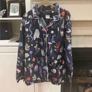 Pottery Barn Teen HARRY POTTER Herbology Pajama Top Navy Dark Academic goth L